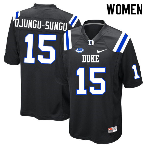 Women #15 Placide Djungu-Sungu Duke Blue Devils College Football Jerseys Sale-Black